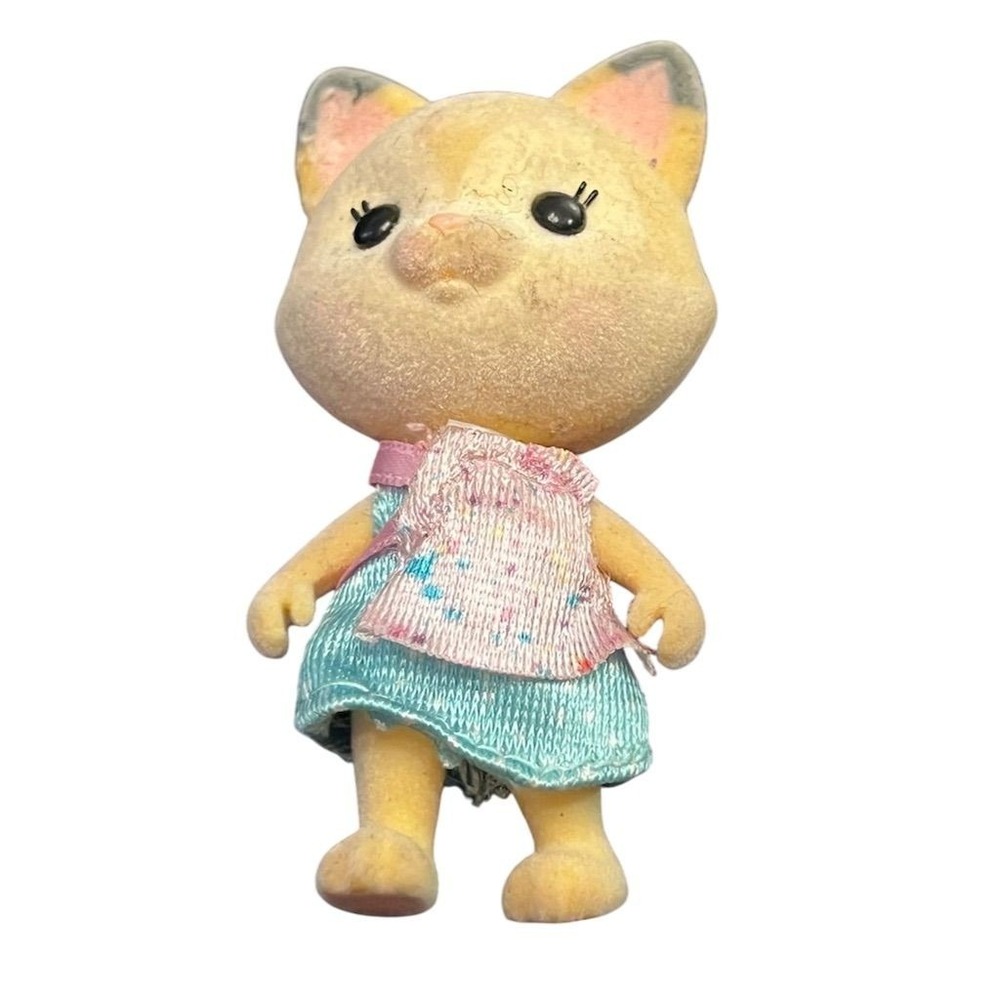 Vintage Sylvanian Families Whiskers Spotted Cat Girl Figure honey bee‎ acres